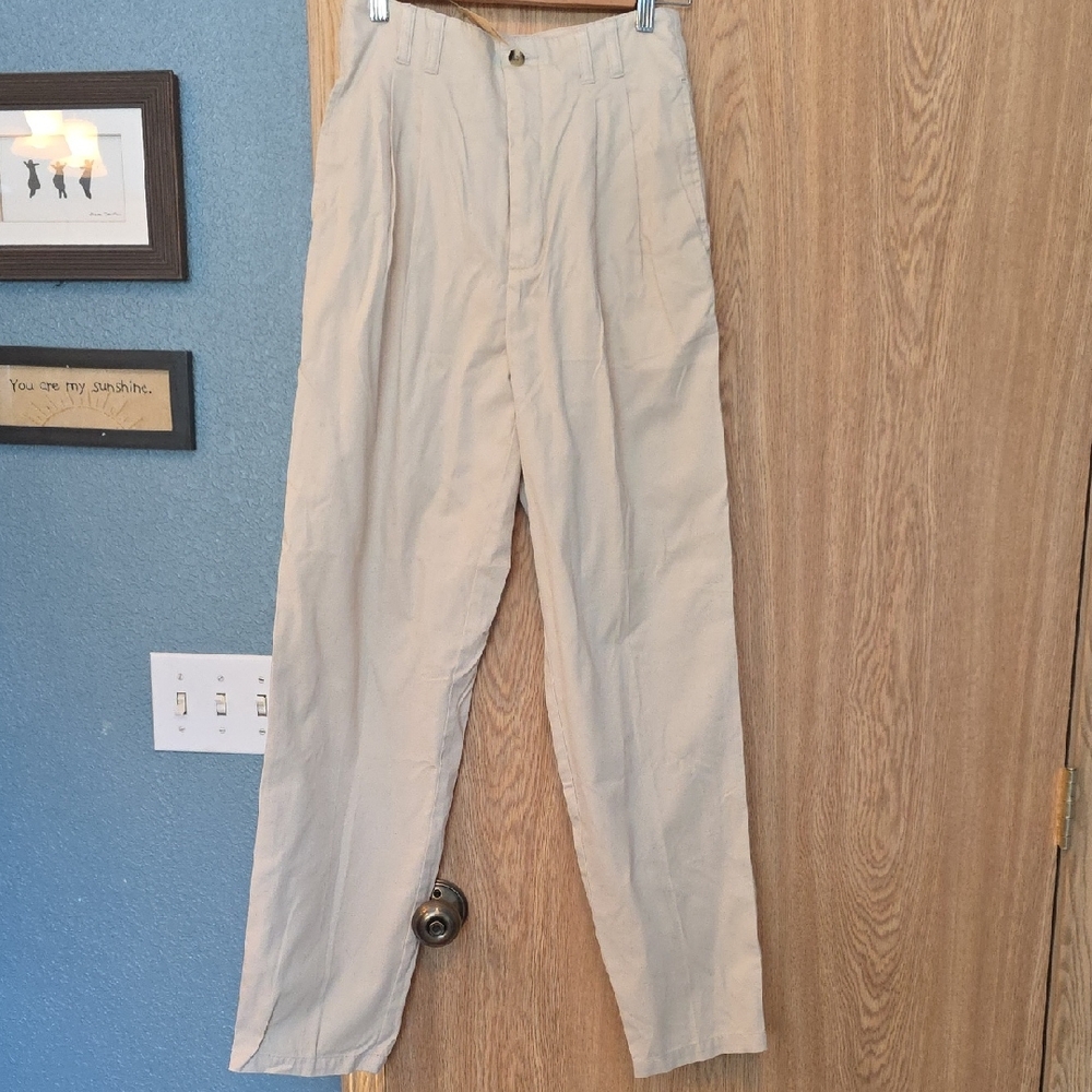 Vintage Pleated Eddie Bauer Women's Khaki Chinos